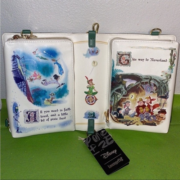 Loungefly Disney Peter Pan Book Series Convertible Crossbody Backpack and Wallet - Picture 11 of 16